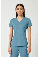 Med Couture V-Neck Shirttail Top. Item MC7459 in MC TOUCH Collection. Live Chat for Bulk Discounts.