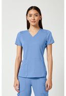 Med Couture V-Neck Shirttail Top. Item MC7459 in MC TOUCH Collection. Live Chat for Bulk Discounts.