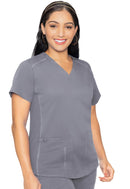Med Couture V-Neck Shirttail Top. Item MC7459 in MC TOUCH Collection. Live Chat for Bulk Discounts.
