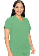 Med Couture V-Neck Shirttail Top. Item MC7459 in MC TOUCH Collection. Live Chat for Bulk Discounts.