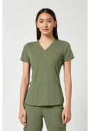 Med Couture V-Neck Shirttail Top. Item MC7459 in MC TOUCH Collection. Live Chat for Bulk Discounts.