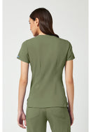 Med Couture V-Neck Shirttail Top. Item MC7459 in MC TOUCH Collection. Live Chat for Bulk Discounts.