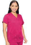 Med Couture V-Neck Shirttail Top. Item MC7459 in MC TOUCH Collection. Live Chat for Bulk Discounts.