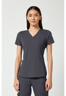 Med Couture V-Neck Shirttail Top. Item MC7459 in MC TOUCH Collection. Live Chat for Bulk Discounts.