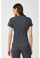 Med Couture V-Neck Shirttail Top. Item MC7459 in MC TOUCH Collection. Live Chat for Bulk Discounts.