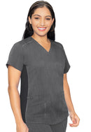 Med Couture V-Neck Shirttail Top. Item MC7459 in MC TOUCH Collection. Live Chat for Bulk Discounts.