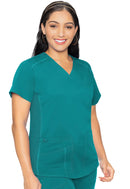 Med Couture V-Neck Shirttail Top. Item MC7459 in MC TOUCH Collection. Live Chat for Bulk Discounts.
