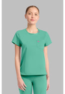 Med Couture Crew Neck Tee. Item MC751 in MC AMP KNIT Collection. Live Chat for Bulk Discounts.