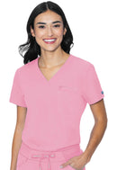 Med Couture V-Neck Chest Pocket Top. Item MC8482 in MC PEACHES Collection. Live Chat for Bulk Discounts.