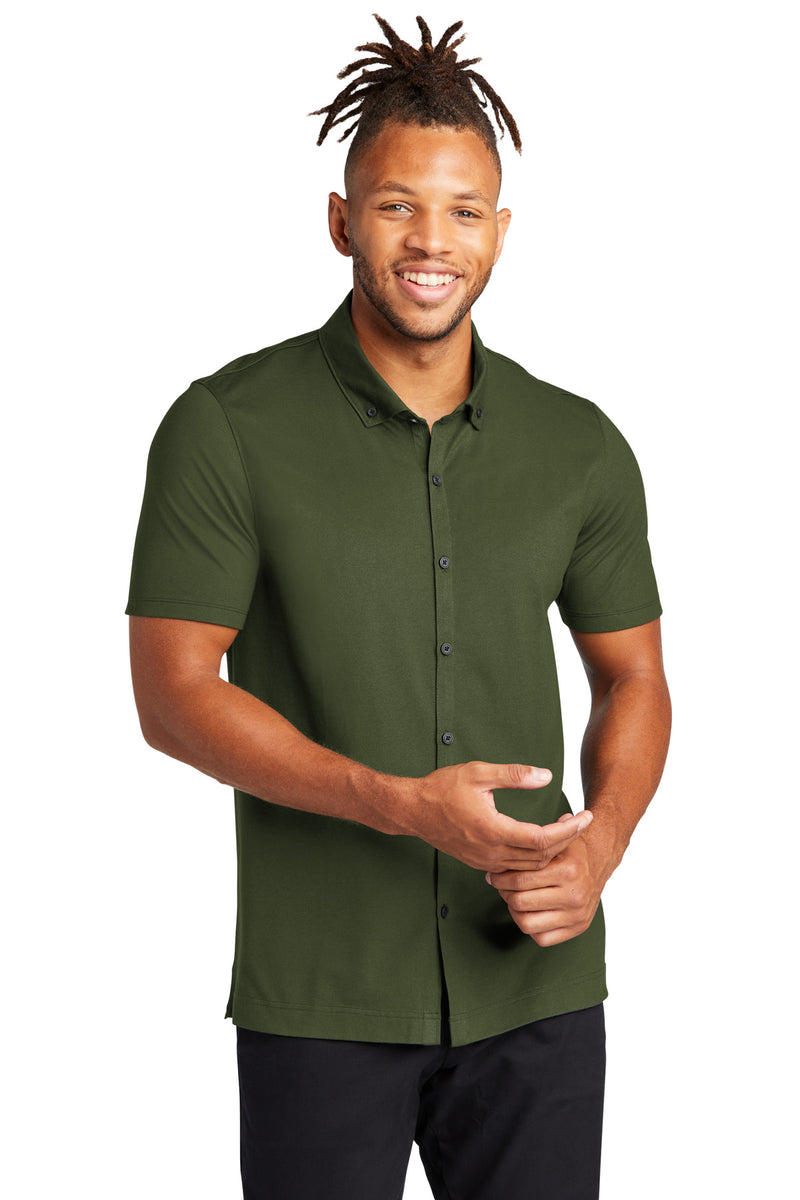Mercer+Mettle ®  Stretch Pique Full-Button Polo MM1006