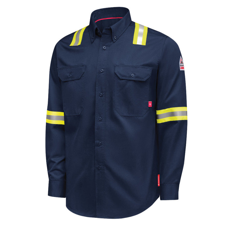 Bulwark [QS26-EHV] iQ Series Men’s Enhanced-Vis Midweight Comfort Woven Shirt. Live Chat for Bulk Discounts.