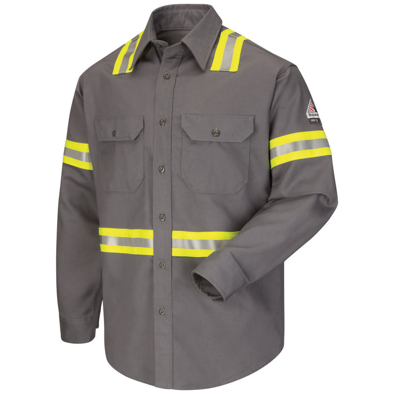 Bulwark [SLDT] Men's Midweight FR Enhanced Visibility Uniform Shirt. Live Chat for Bulk Discounts.