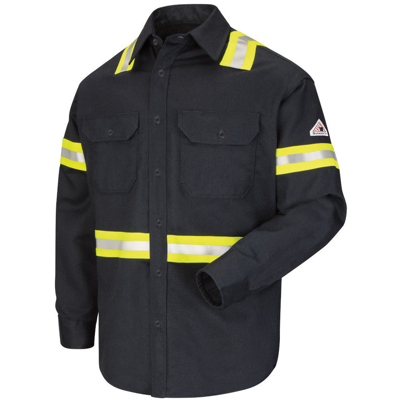 Bulwark [SLDT] Men's Midweight FR Enhanced Visibility Uniform Shirt. Live Chat for Bulk Discounts.