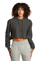 Champion   Women's Reverse Weave   Cropped Cut-Off Hooded Sweatshirt RW01W. Live Chat for Bulk Discounts