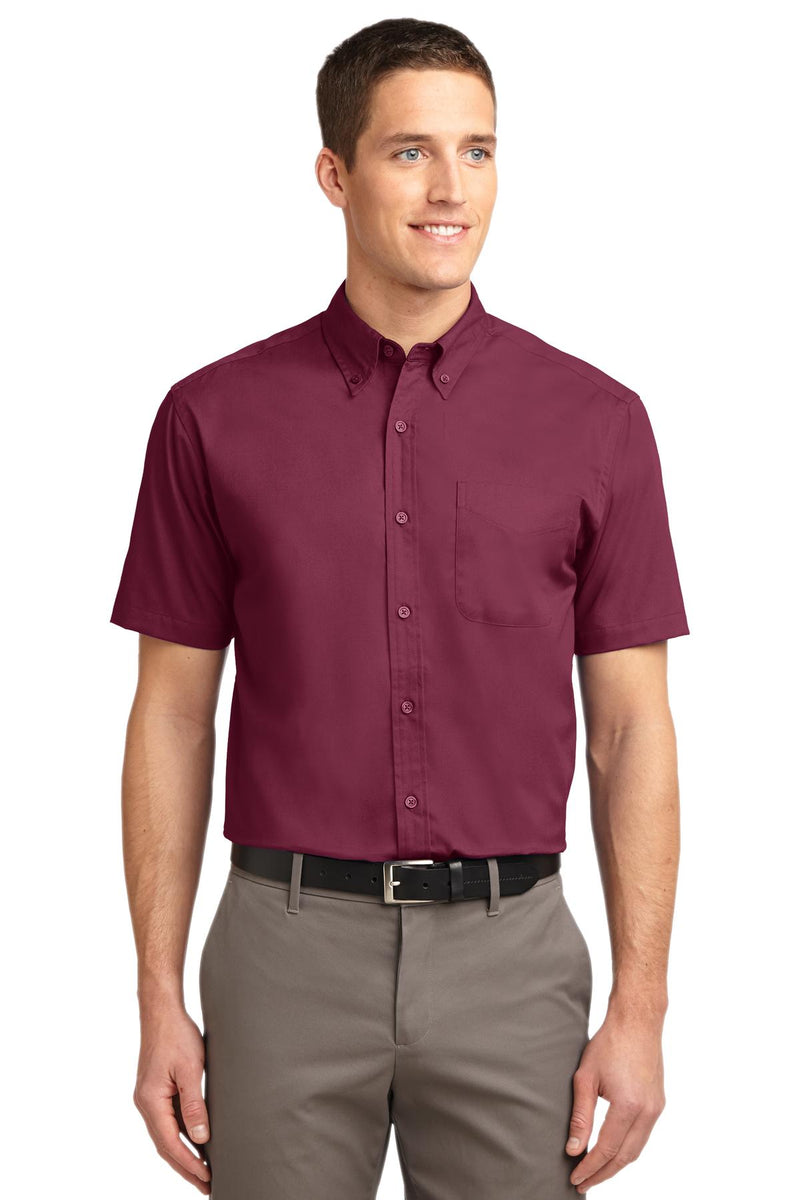Port Authority ®  Short Sleeve Easy Care Shirt.  S508 - Burgundy/ Light Stone
