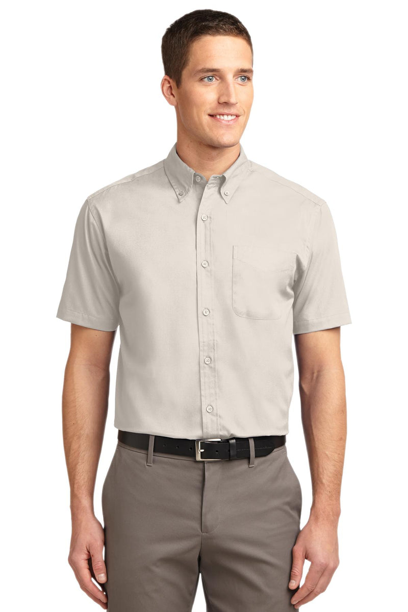 Port Authority ®  Short Sleeve Easy Care Shirt.  S508 - Light Stone/ Classic Navy