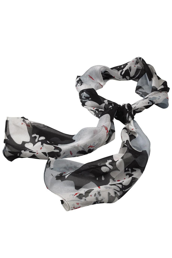 Edwards Spatter Floral Chiffon Scarf [#SC60].  Live Chat for Bulk Discounts