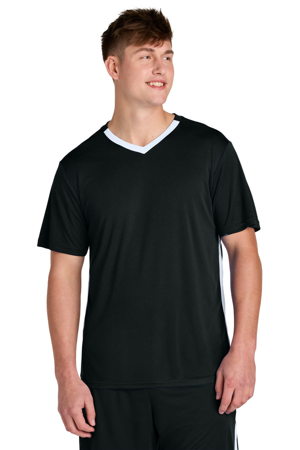 Sport-Tek ®  Competitor   United V-Neck ST101 - Black/ White