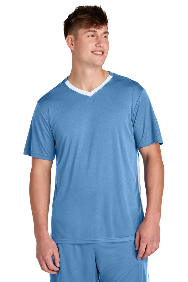 Sport-Tek ®  Competitor   United V-Neck ST101 - Carolina Blue/ White