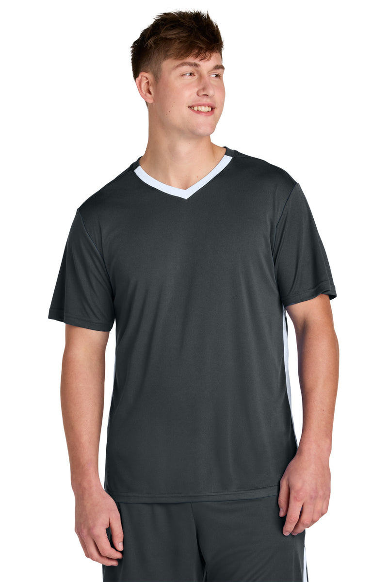 Sport-Tek ®  Competitor   United V-Neck ST101 - Iron Grey/ White