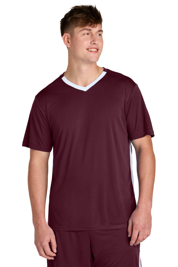 Sport-Tek ®  Competitor   United V-Neck ST101 - Maroon/ White