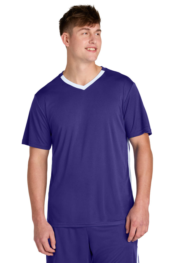 Sport-Tek ®  Competitor   United V-Neck ST101 - Purple/ White