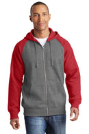 Sport-Tek ®  Raglan Colorblock Full-Zip Hooded Fleece Jacket.  ST269