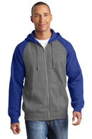 Sport-Tek ®  Raglan Colorblock Full-Zip Hooded Fleece Jacket.  ST269
