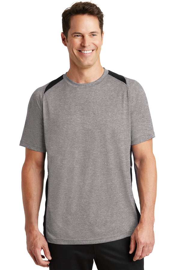 Sport-Tek ®  Heather Colorblock Contender   Tee. ST361 - Vintage Heather/ Black