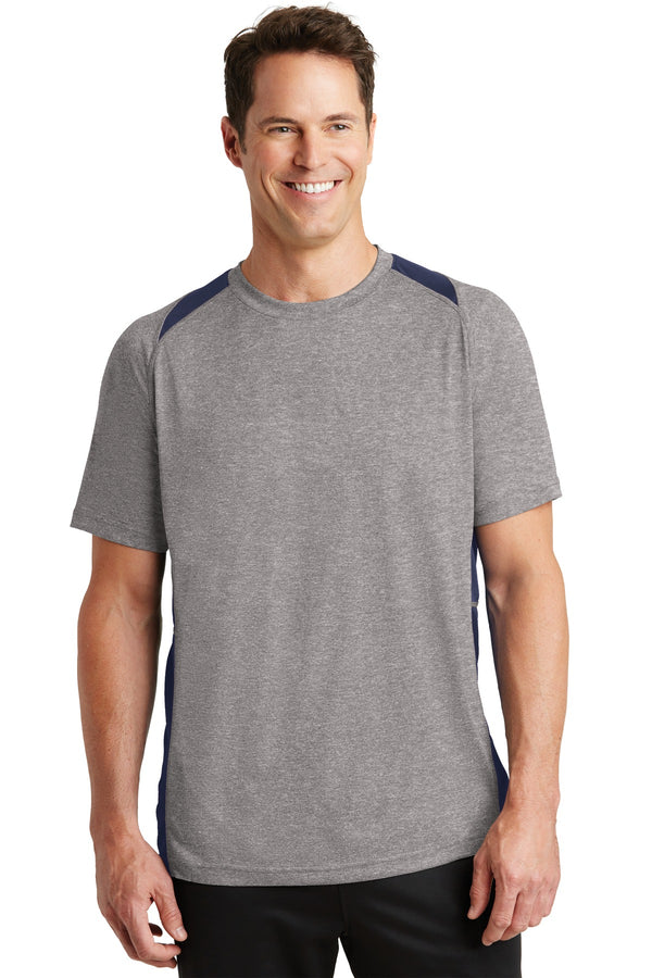 Sport-Tek ®  Heather Colorblock Contender   Tee. ST361 - Vintage Heather/ True Navy