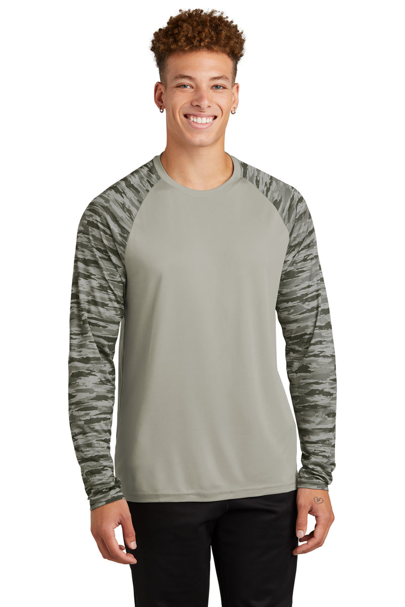 Sport-Tek ®  Drift Camo Colorblock Long Sleeve Tee ST376LS
