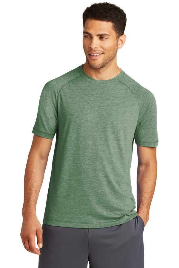 Sport-Tek  ®  PosiCharge  ®  Tri-Blend Wicking Raglan Tee. ST400 - Forest Green Heather