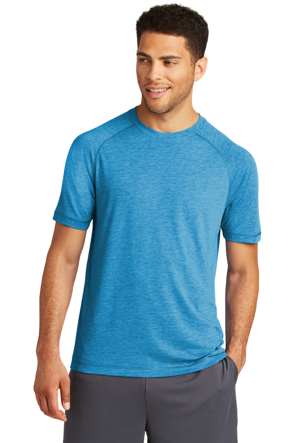 Sport-Tek  ®  PosiCharge  ®  Tri-Blend Wicking Raglan Tee. ST400 - Pond Blue Heather