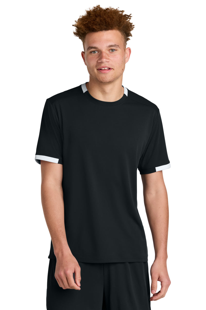 Sport-Tek ®  Club Short Sleeve Crew ST440 - Black/ White
