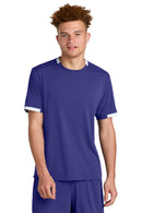 Sport-Tek ®  Club Short Sleeve Crew ST440 - Purple/ White