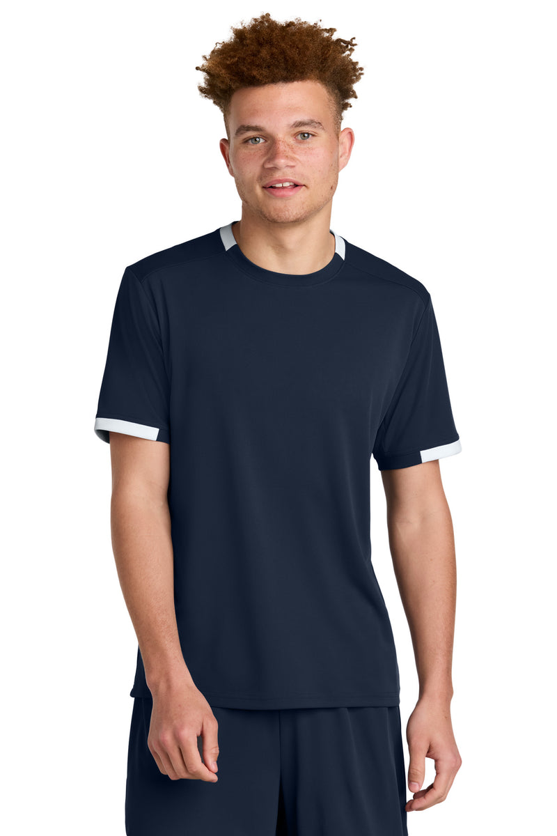 Sport-Tek ®  Club Short Sleeve Crew ST440 - True Navy/ White