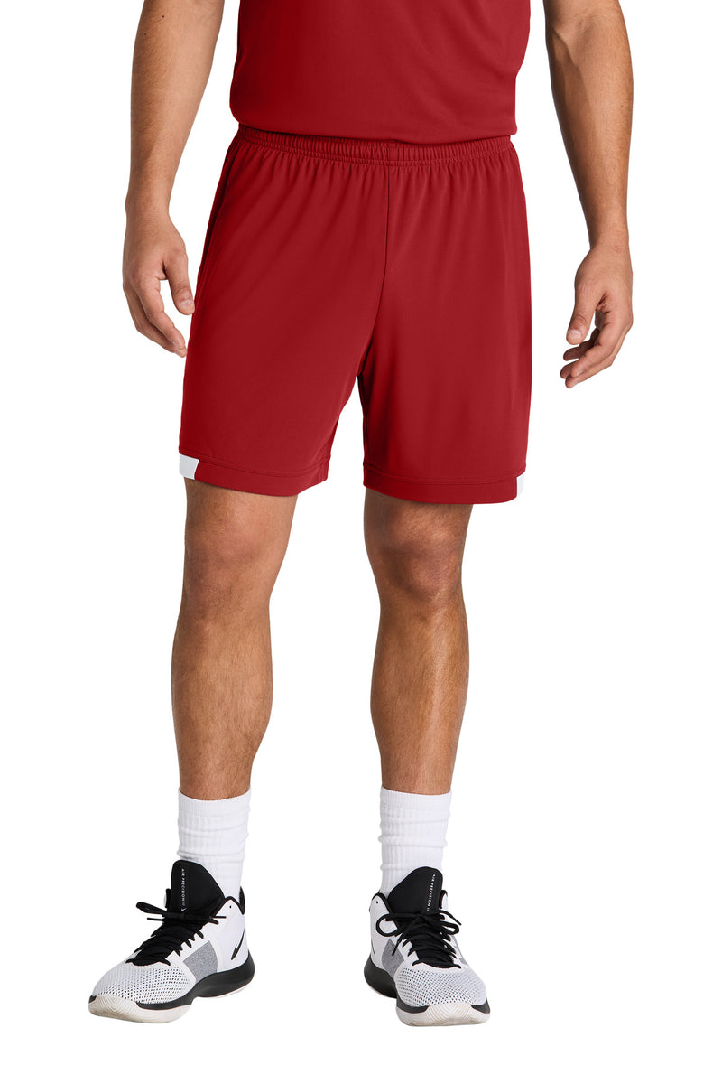 Sport-Tek ®  Club 7' Short ST442 - Deep Red/ White