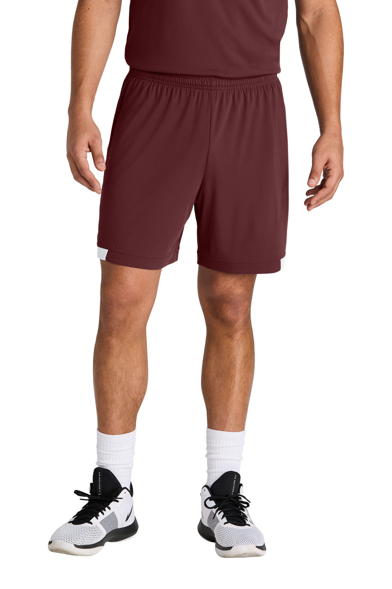 Sport-Tek ®  Club 7' Short ST442 - Maroon/ White
