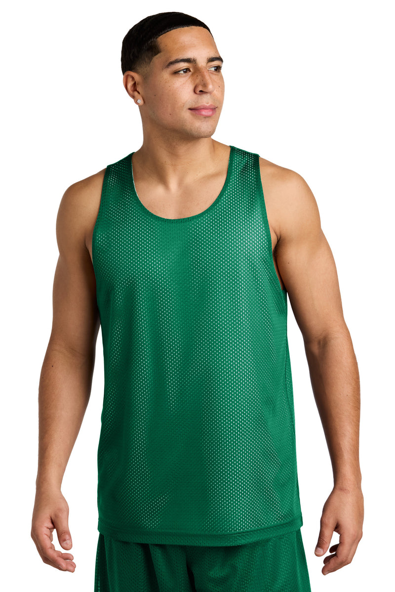 Sport-Tek ®  PosiCharge ®  Reversible Mesh Tank ST5000 - Kelly Green/ White