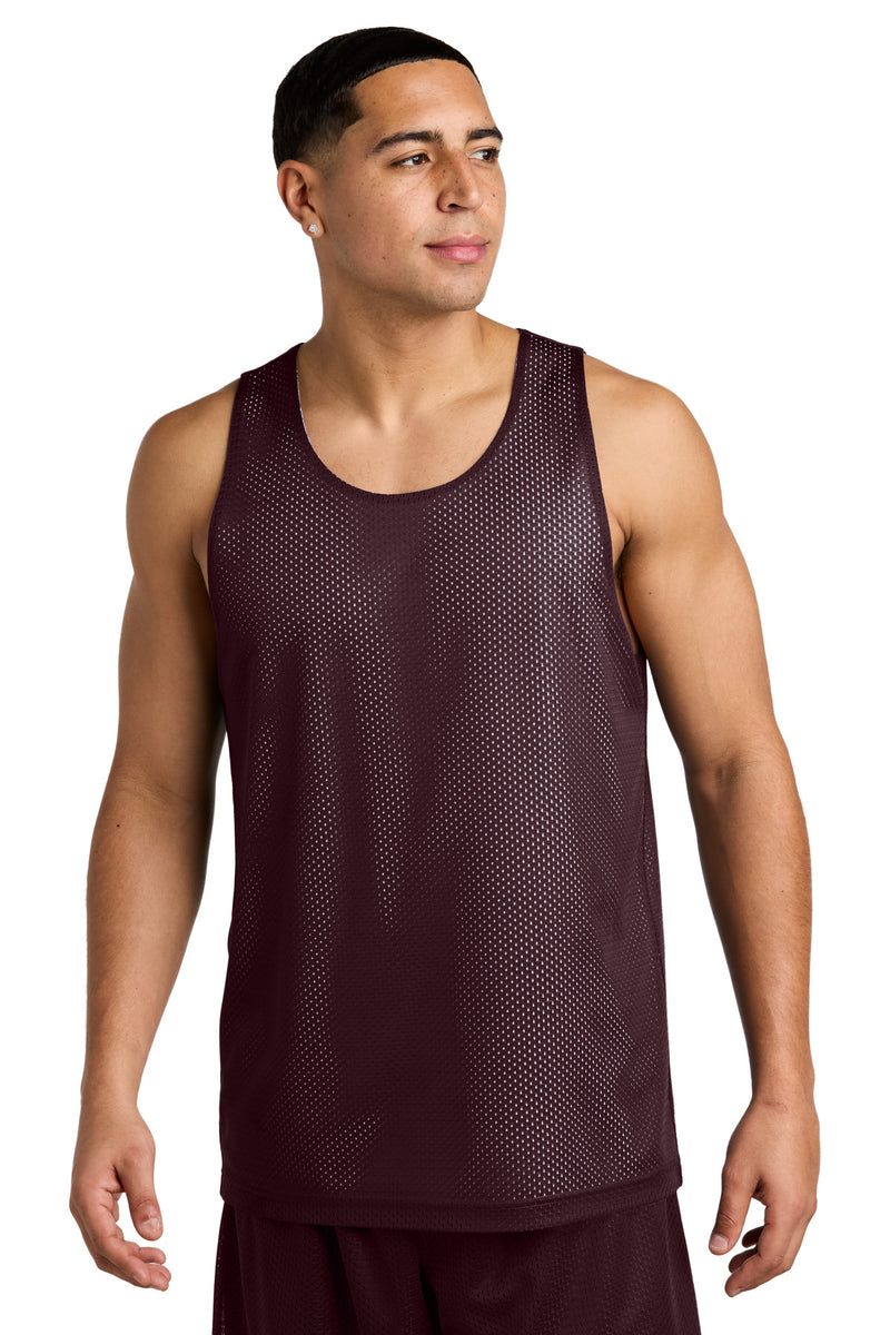 Sport-Tek ®  PosiCharge ®  Reversible Mesh Tank ST5000 - Maroon/ White