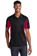 Sport-Tek ®  Side Blocked Micropique Sport-Wick ®  Polo. ST655 - Black/ Deep Red