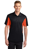 Sport-Tek ®  Side Blocked Micropique Sport-Wick ®  Polo. ST655 - Black/ Deep Orange