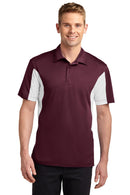 Sport-Tek ®  Side Blocked Micropique Sport-Wick ®  Polo. ST655 - Maroon/ White