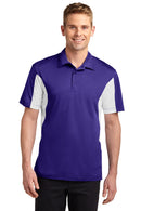 Sport-Tek ®  Side Blocked Micropique Sport-Wick ®  Polo. ST655 - Purple/ White