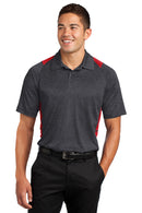 Sport-Tek ®  Heather Colorblock Contender   Polo. ST665 - Graphite Heather/ True Red