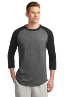 Sport-Tek ®  Colorblock Raglan Jersey.  T200 - Dark Heather Grey/ Black