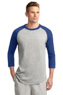 Sport-Tek ®  Colorblock Raglan Jersey.  T200 - Heather Grey/ Royal