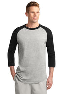 Sport-Tek ®  Colorblock Raglan Jersey.  T200 - Heather Grey/ Black