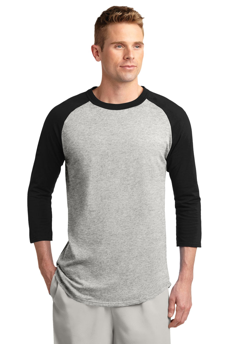Sport-Tek ®  Colorblock Raglan Jersey.  T200 - Heather Grey/ Black