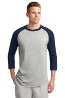 Sport-Tek ®  Colorblock Raglan Jersey.  T200 - Heather Grey/ Navy